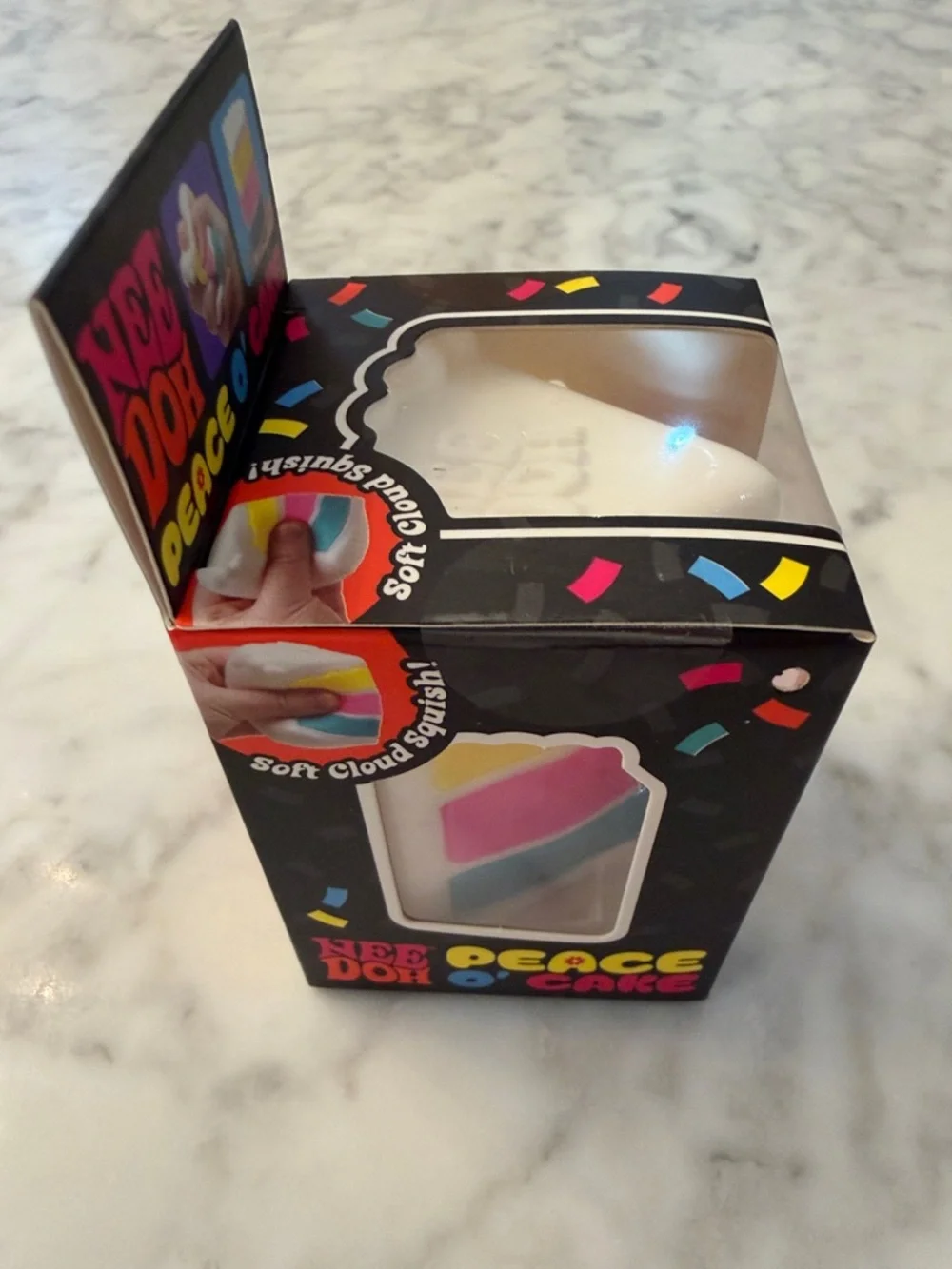 NWT Viral Nee Doh Peace O' Cake Soft Cloud Squish Toy - White/Pink/Yellow/Blue - Picture 4 of 6